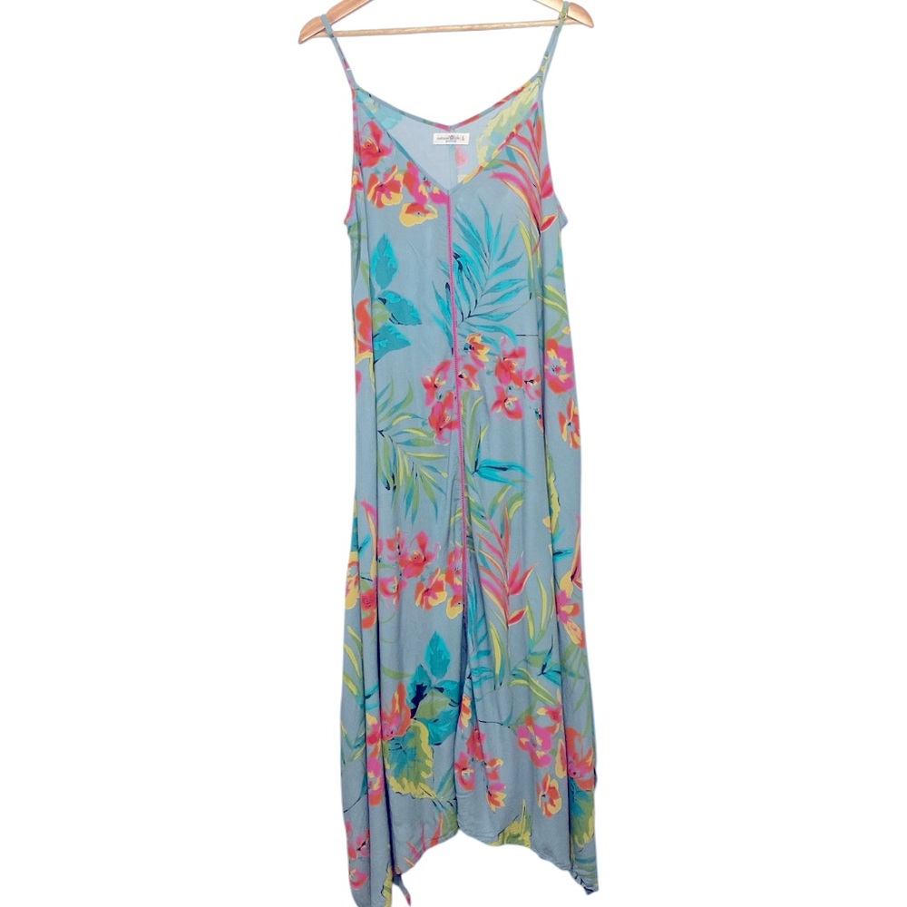 Natural Life Blue Floral Katrina Midi Slip Dress - Picture 2 of 9
